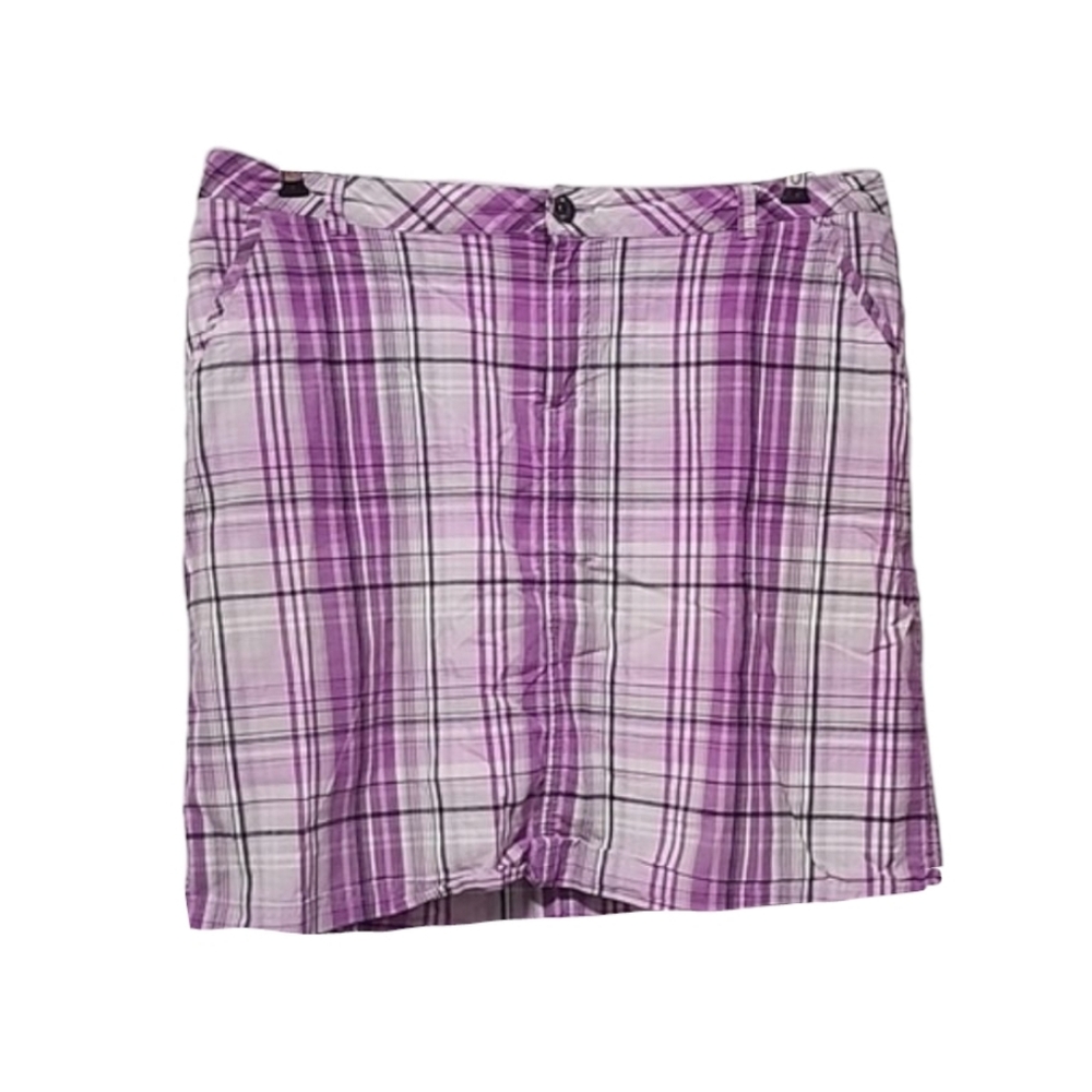 CJ BANKS Plaid Skort 16 Plus Purple White Tennis Preppy Athleisure - Picture 9 of 10